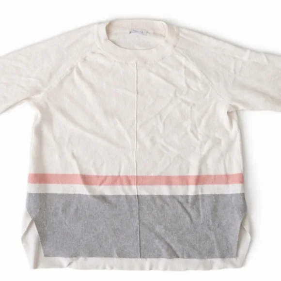 Liz Claiborne XL Women's Colorblock Sweater Cream Gray Blush - Picture 2 of 4